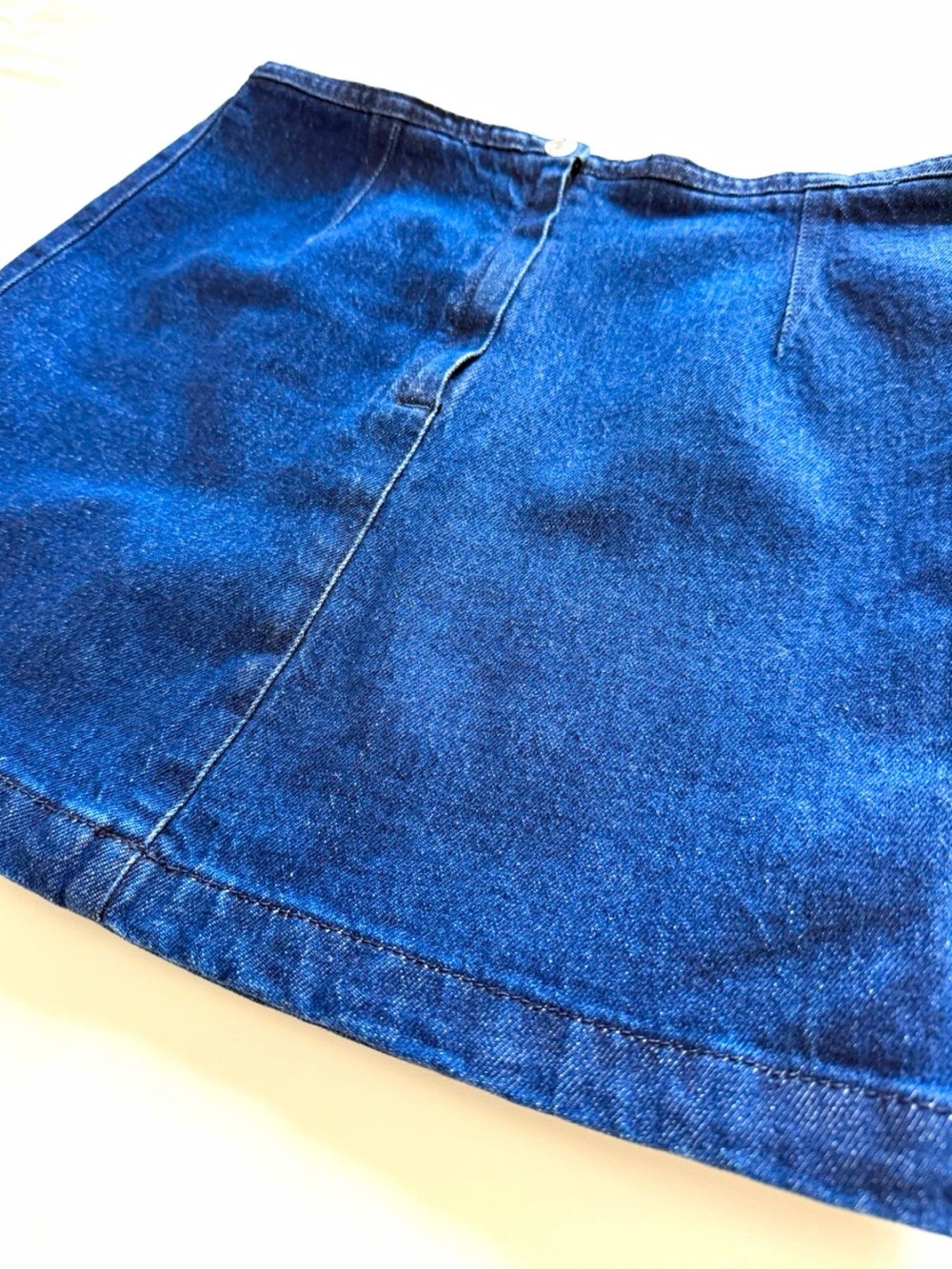 Vintage Calvin Klein Denim A-Line Mini Skirt - Blue - Size 8
